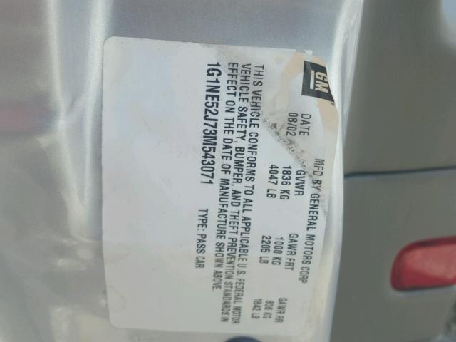 1G1NE52J73M543071 - 2003 CHEVROLET MALIBU LS Күміс фото 10