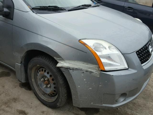 3N1AB61E18L641154 - 2008 NISSAN SENTRA 2.0 SILVER photo 9