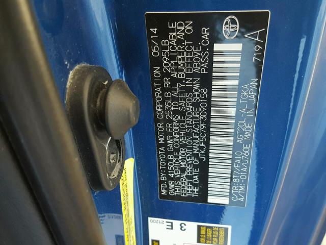 JTKJF5C79F3090158 - 2015 TOYOTA SCION TC 蓝色 照片 10