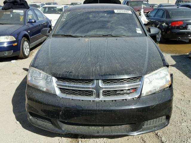 1C3CDZAB1DN720622 - 2013 DODGE AVENGER SE BLACK photo 9