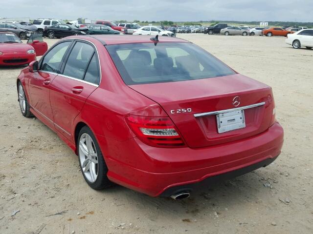 WDDGF4HBXDA778547 - 2013 MERCEDES-BENZ C 250 RED photo 3