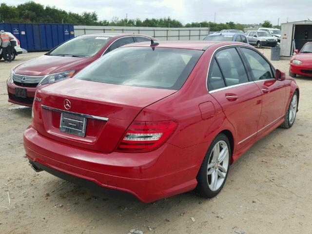 WDDGF4HBXDA778547 - 2013 MERCEDES-BENZ C 250 RED photo 4