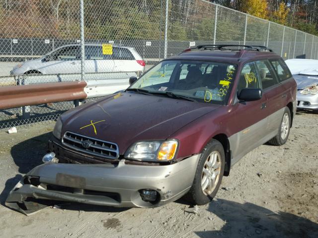 4S3BH665117612224 - 2001 SUBARU LEGACY OUT BURGUNDY photo 2