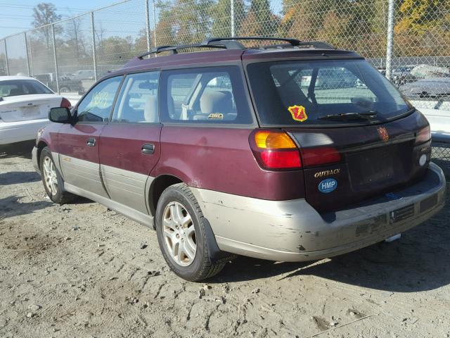 4S3BH665117612224 - 2001 SUBARU LEGACY OUT BURGUNDY photo 3