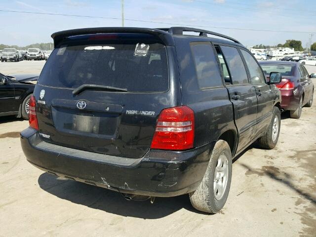 JTEGD21A730059942 - 2003 TOYOTA HIGHLANDER BLACK photo 4