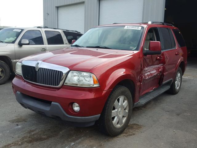 5LMEU78H93ZJ11555 - 2003 LINCOLN AVIATOR MAROON photo 2
