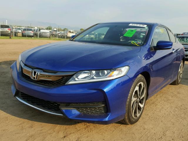 1HGCT1A37GA009982 - 2016 HONDA ACCORD LX- BLUE photo 2