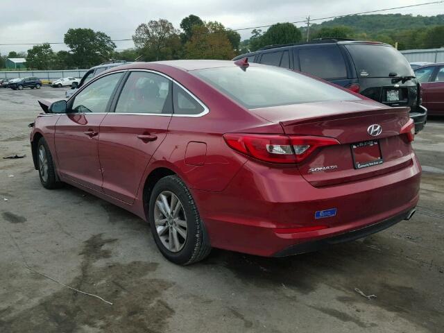 5NPE24AFXFH053777 - 2015 HYUNDAI SONATA SE RED photo 3