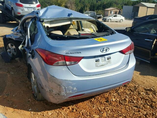 KMHDH4AE2CU179131 - 2012 HYUNDAI ELANTRA GL BLUE photo 3