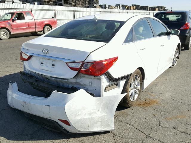 5NPEB4AC8EH909470 - 2014 HYUNDAI SONATA GLS WHITE photo 4