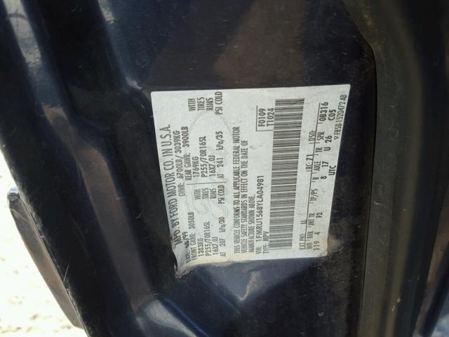 1FMRU1568YLA04981 - 2000 FORD EXPEDITION BLACK photo 10