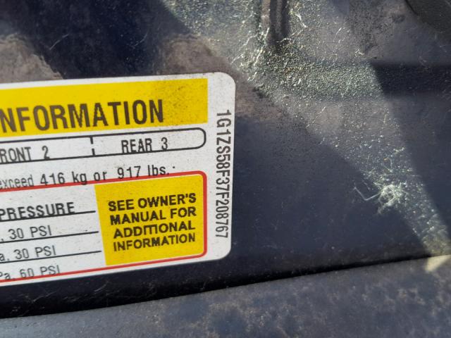 1G1ZS58F37F208767 - 2007 CHEVROLET MALIBU LS BLUE photo 10