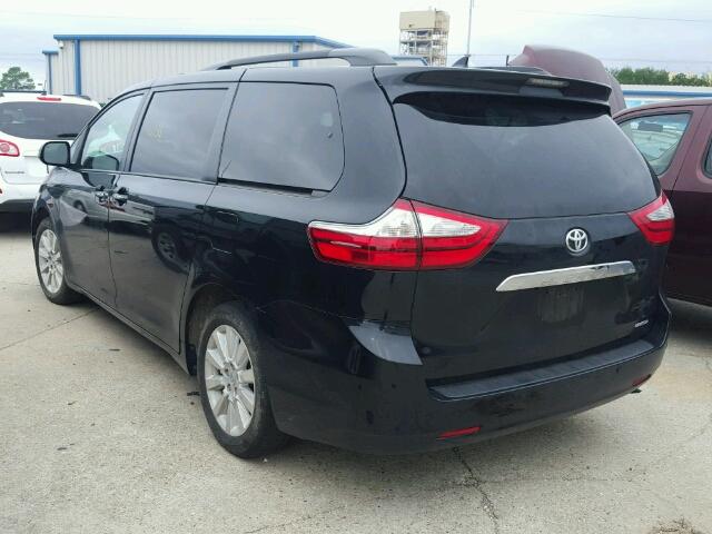 5TDYK3DC1FS653185 - 2015 TOYOTA SIENNA XLE BLACK photo 3