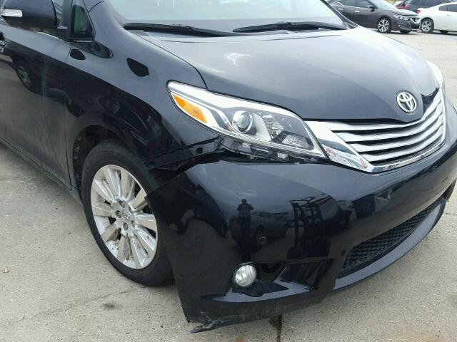 5TDYK3DC1FS653185 - 2015 TOYOTA SIENNA XLE BLACK photo 9