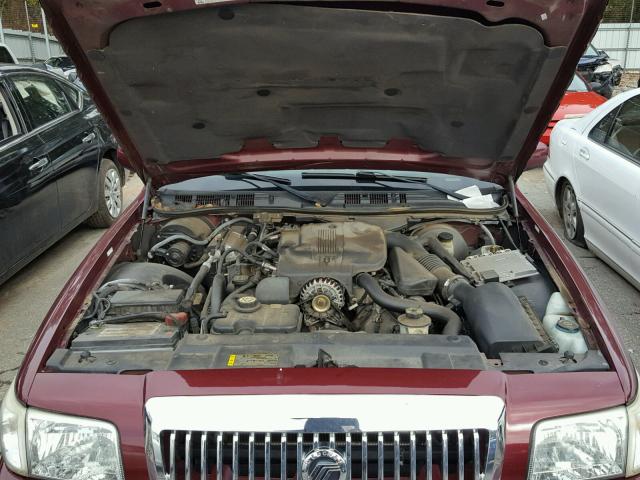 2MEFM75W07X601567 - 2007 MERCURY GRAND MARQ MAROON photo 7