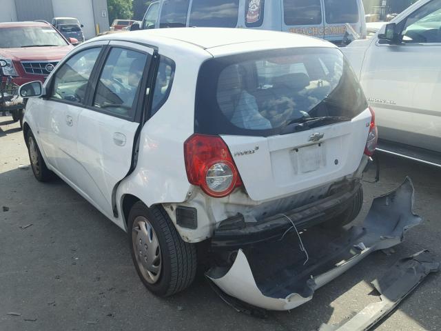 KL1TD66E89B672629 - 2009 CHEVROLET AVEO LS WHITE photo 3