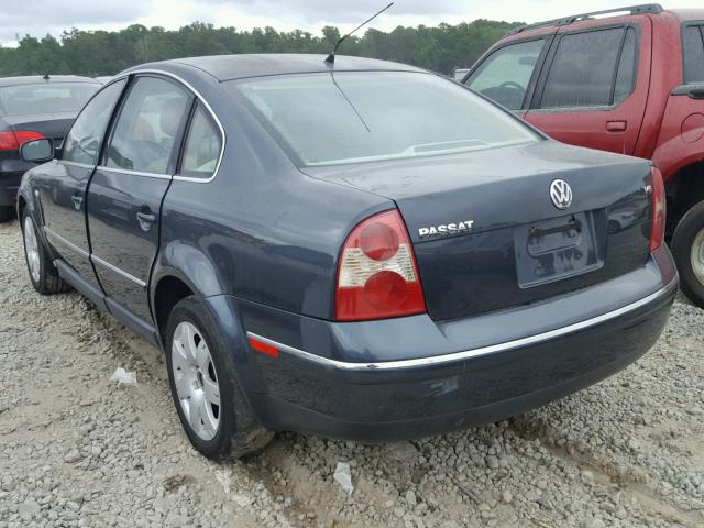 WVWRH63B71E150403 - 2001 VOLKSWAGEN PASSAT GLX BLUE photo 3