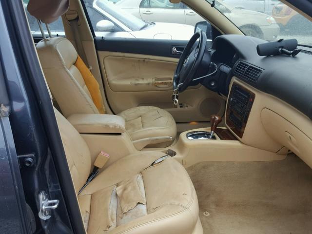 WVWRH63B71E150403 - 2001 VOLKSWAGEN PASSAT GLX BLUE photo 5