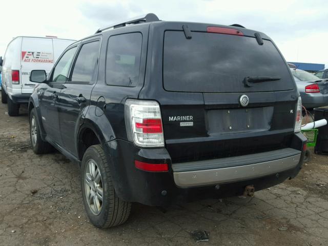 4M2CU87148KJ42912 - 2008 MERCURY MARINER BLACK photo 3