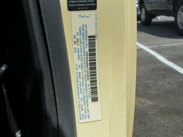 3VWCD31Y45M308362 - 2005 VOLKSWAGEN NEW BEETLE ყვითელი ფოტო 10