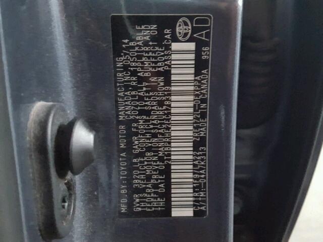 2T1BPRHE2EC178319 - 2014 TOYOTA COROLLA EC 灰色 照片 10