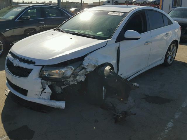 1G1PH5S92B7275517 - 2011 CHEVROLET CRUZE LTZ WHITE photo 2