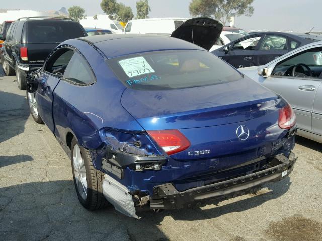 WDDWJ4JB3HF340031 - 2017 MERCEDES-BENZ C 300 BLUE photo 3