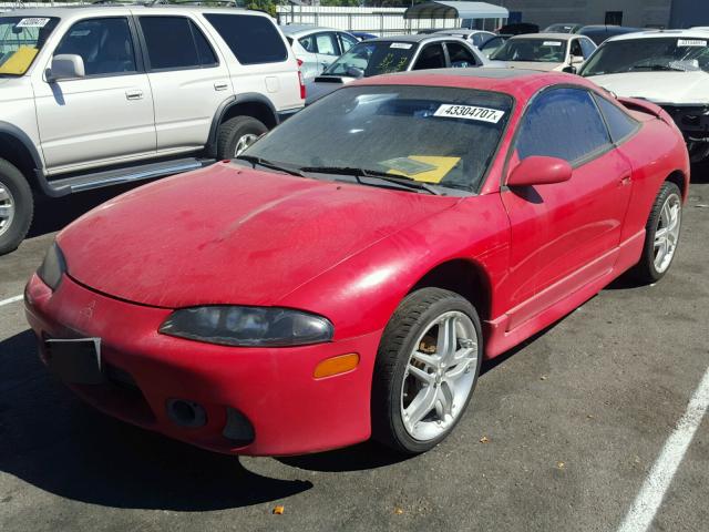 4A3AK44Y1VE172356 - 1997 MITSUBISHI ECLIPSE RED photo 2