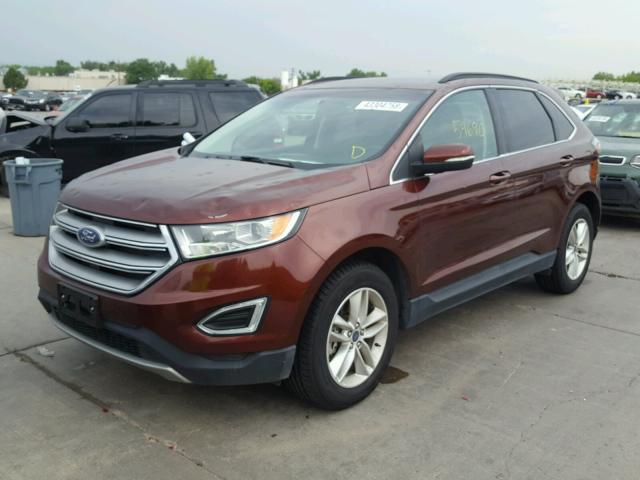 2FMTK4J80FBB48705 - 2015 FORD EDGE SEL BROWN photo 2