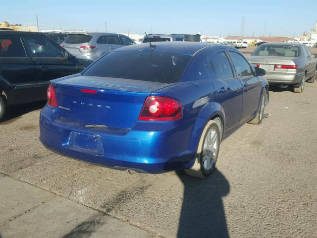 1C3CDZAB8EN233290 - 2014 DODGE AVENGER SE BLUE photo 4