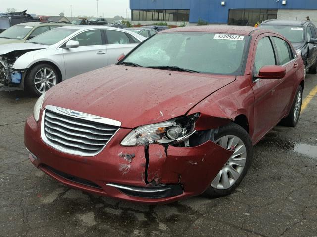 1C3CCBAB5DN641643 - 2013 CHRYSLER 200 LX RED photo 2