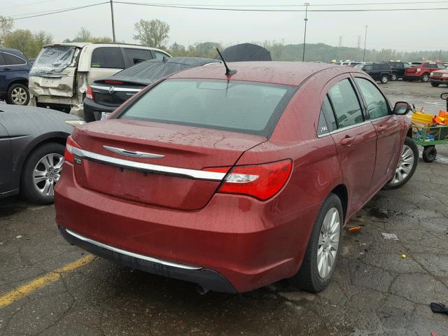 1C3CCBAB5DN641643 - 2013 CHRYSLER 200 LX RED photo 4