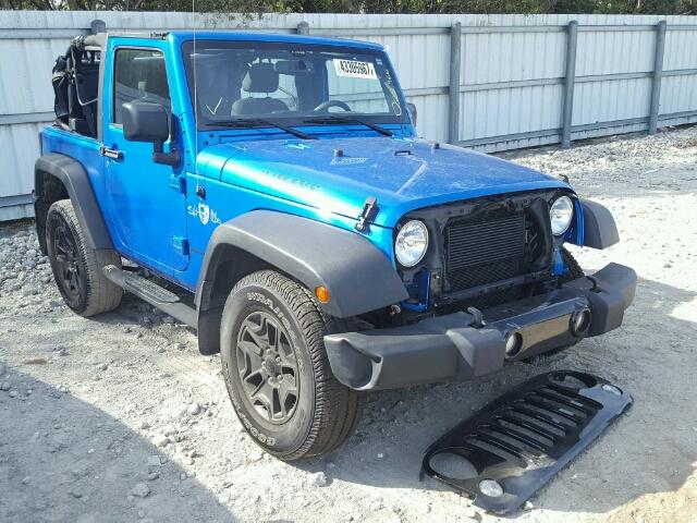 1C4AJWAG2GL104949 - 2016 JEEP WRANGLER S BLUE photo 1