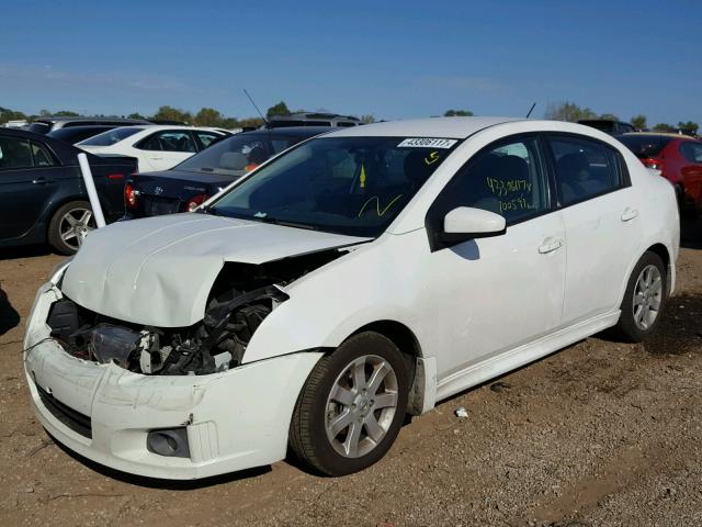 3N1AB6APXAL632301 - 2010 NISSAN SENTRA WHITE photo 2