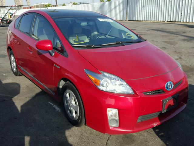 JTDKN3DU1A0008568 - 2010 TOYOTA PRIUS RED photo 1