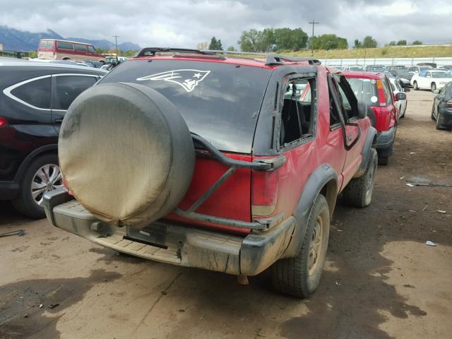 1GNCT18W8YK264027 - 2000 CHEVROLET BLAZER RED photo 4