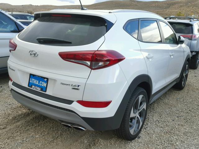 KM8J3CA24HU502586 - 2017 HYUNDAI TUCSON LIM WHITE photo 4