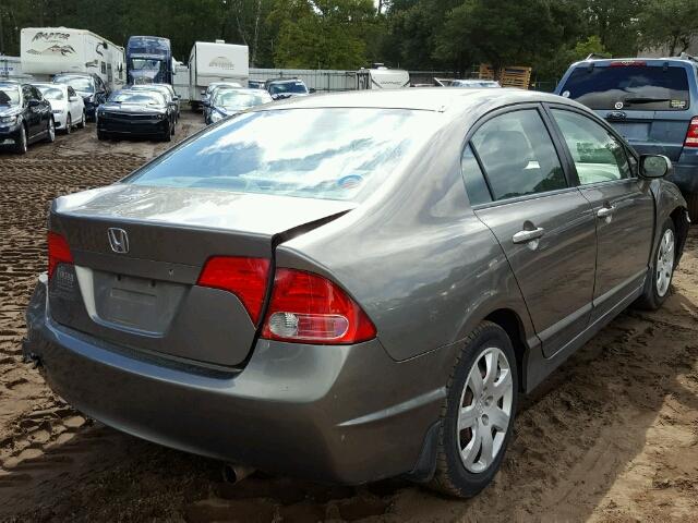 2HGFA16597H306976 - 2007 HONDA CIVIC LX GRAY photo 4