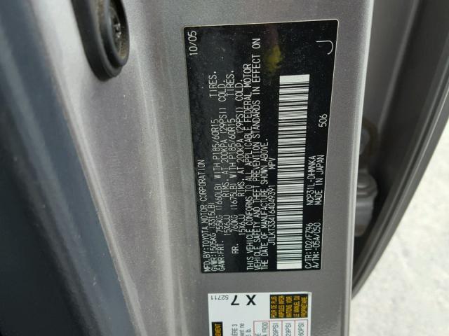 JTLKT334164049391 - 2006 TOYOTA SCION XB Grau Foto 10