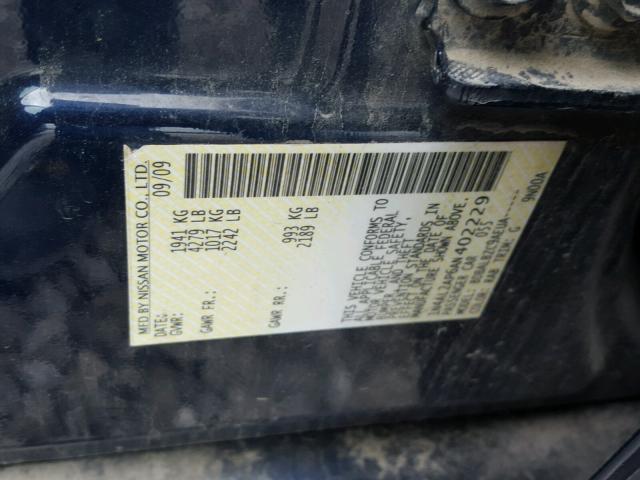 1N4AL2AP6AN402229 - 2010 NISSAN ALTIMA BAS BLUE photo 10