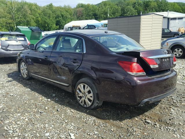 4T1BK3DB8BU384259 - 2011 TOYOTA AVALON BAS MAROON photo 3