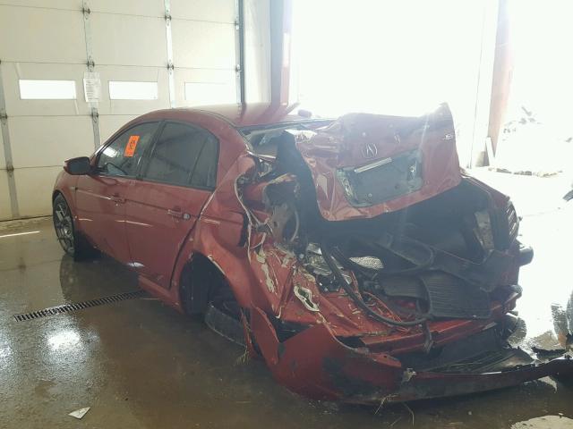 19UUA76547A005766 - 2007 ACURA TL TYPE S RED photo 3