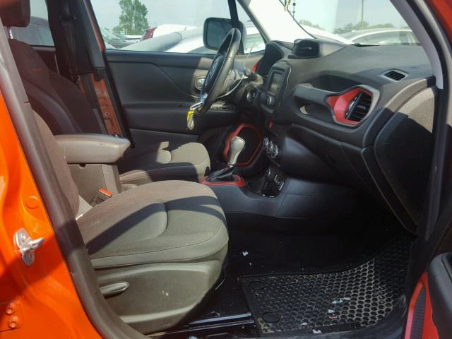 ZACCJBCT1GPC72430 - 2016 JEEP RENEGADE T ORANGE photo 5