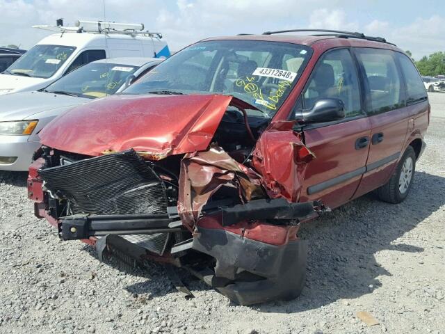 1D4GP25R26B713477 - 2006 DODGE CARAVAN SE RED photo 2