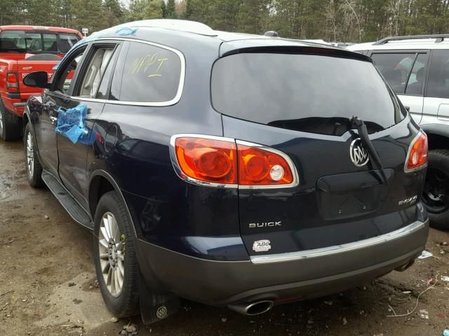 5GAEV23758J210631 - 2008 BUICK ENCLAVE CX BLUE photo 3