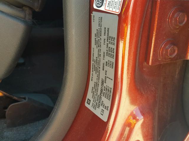 1GCHTDFP5B8115087 - 2011 CHEVROLET COLORADO L MAROON photo 10