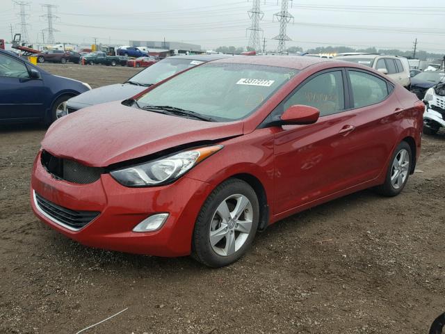 KMHDH4AE9DU729894 - 2013 HYUNDAI ELANTRA RED photo 2