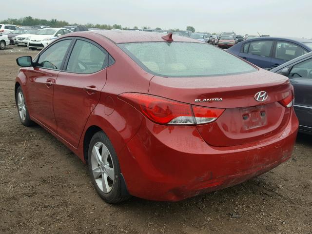 KMHDH4AE9DU729894 - 2013 HYUNDAI ELANTRA RED photo 3