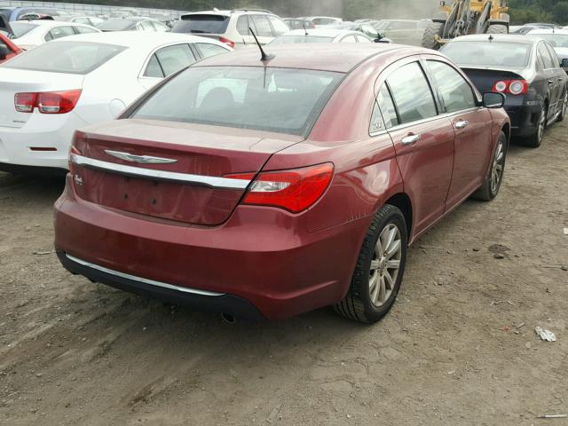 1C3CCBCG0DN711896 - 2013 CHRYSLER 200 LIMITE RED photo 4