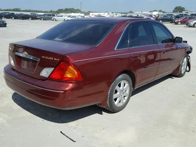 4T1BF28B92U198190 - 2002 TOYOTA AVALON XL BURGUNDY photo 4